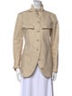Giorgio Armani Linen Long Sleeve Button-Up Top