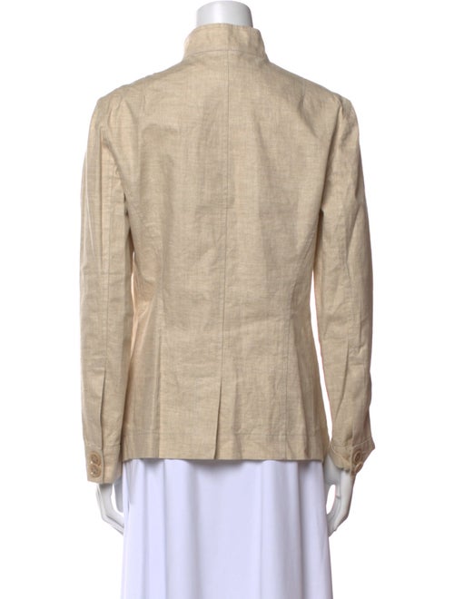 Giorgio Armani Linen Long Sleeve Button-Up Top