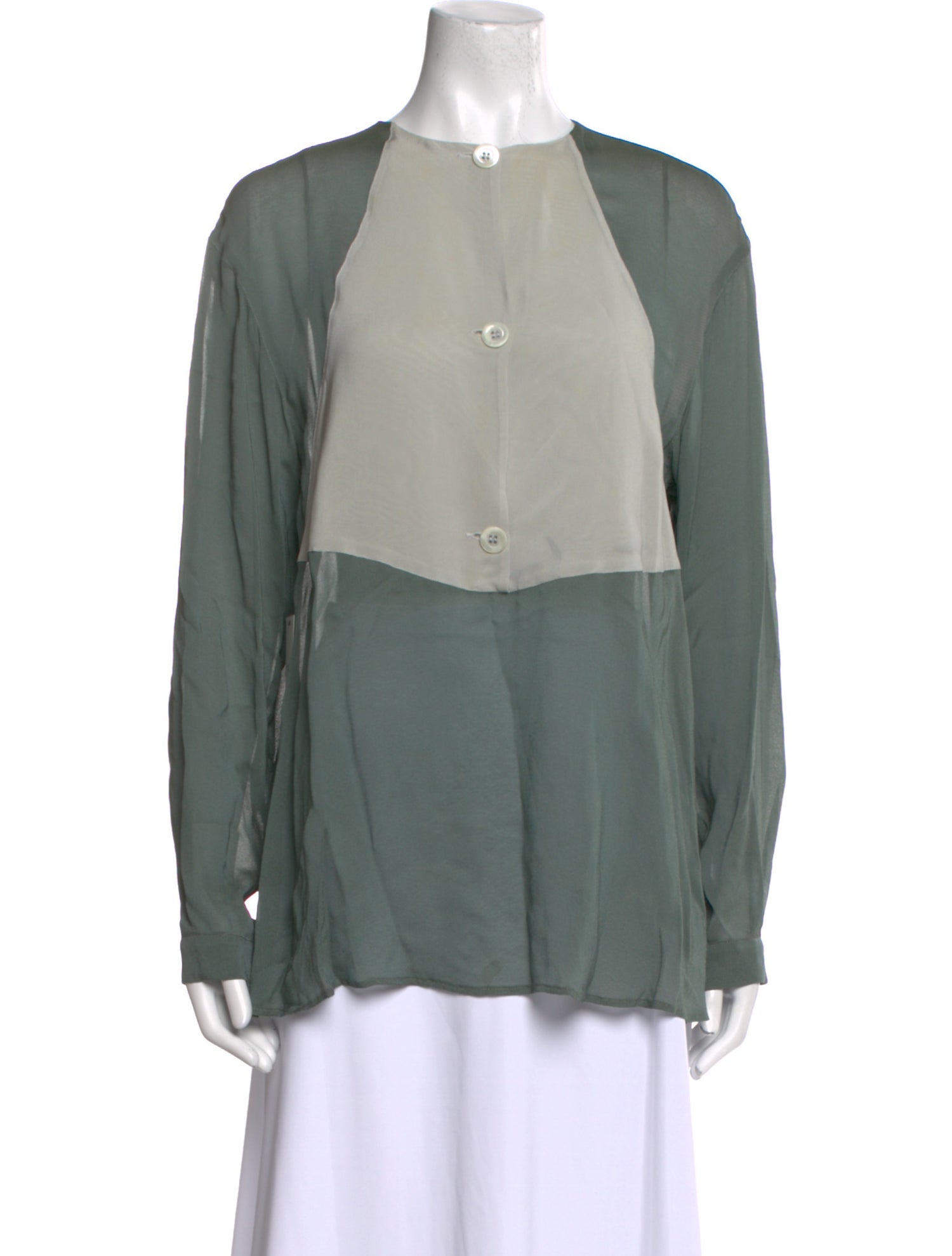 Giorgio Armani Crew Neck Long Sleeve Blouse