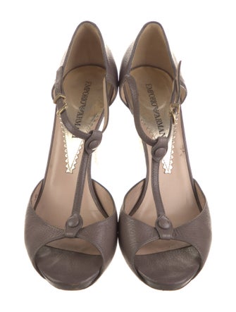 Emporio Armani Suede T-Strap Sandals