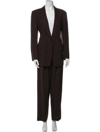 Giorgio Armani Wool Ruffle Embellishment Pantsuit
