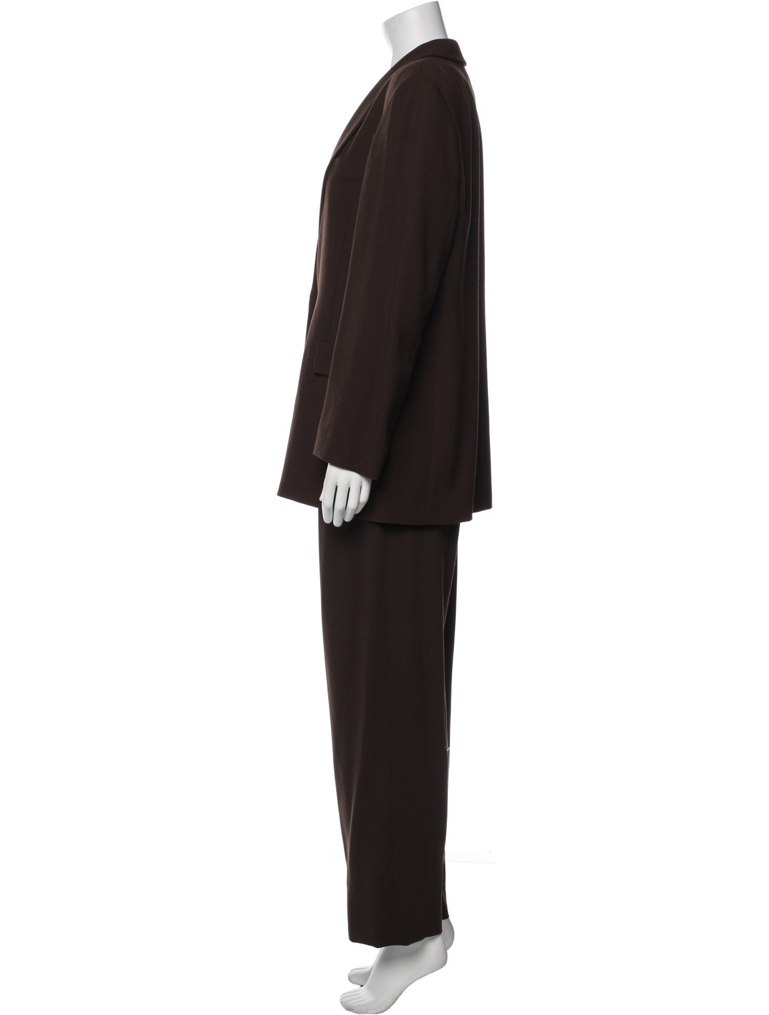 Giorgio Armani Wool Ruffle Embellishment Pantsuit
