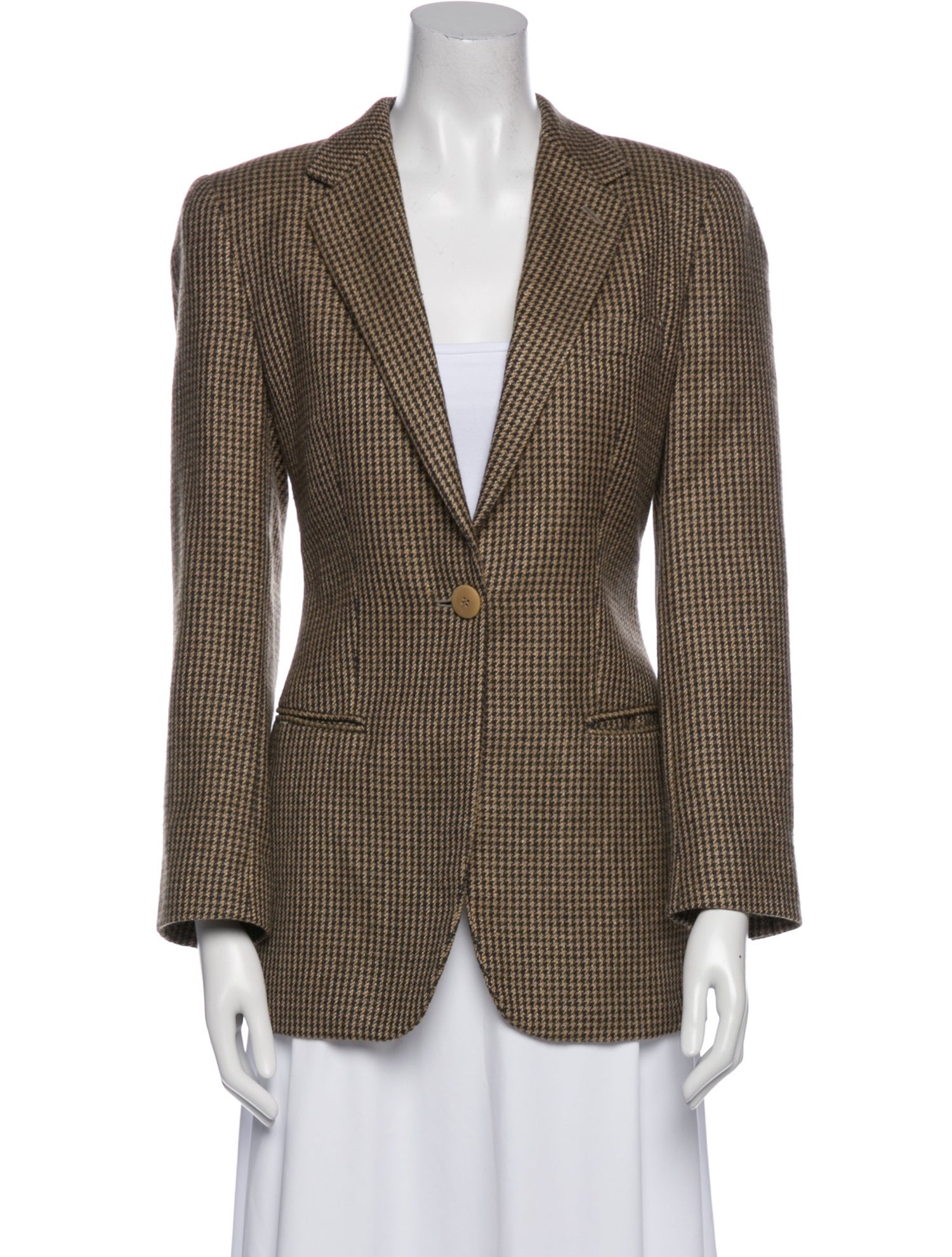 Giorgio Armani Alpaca Houndstooth Print Blazer