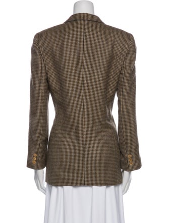 Giorgio Armani Alpaca Houndstooth Print Blazer