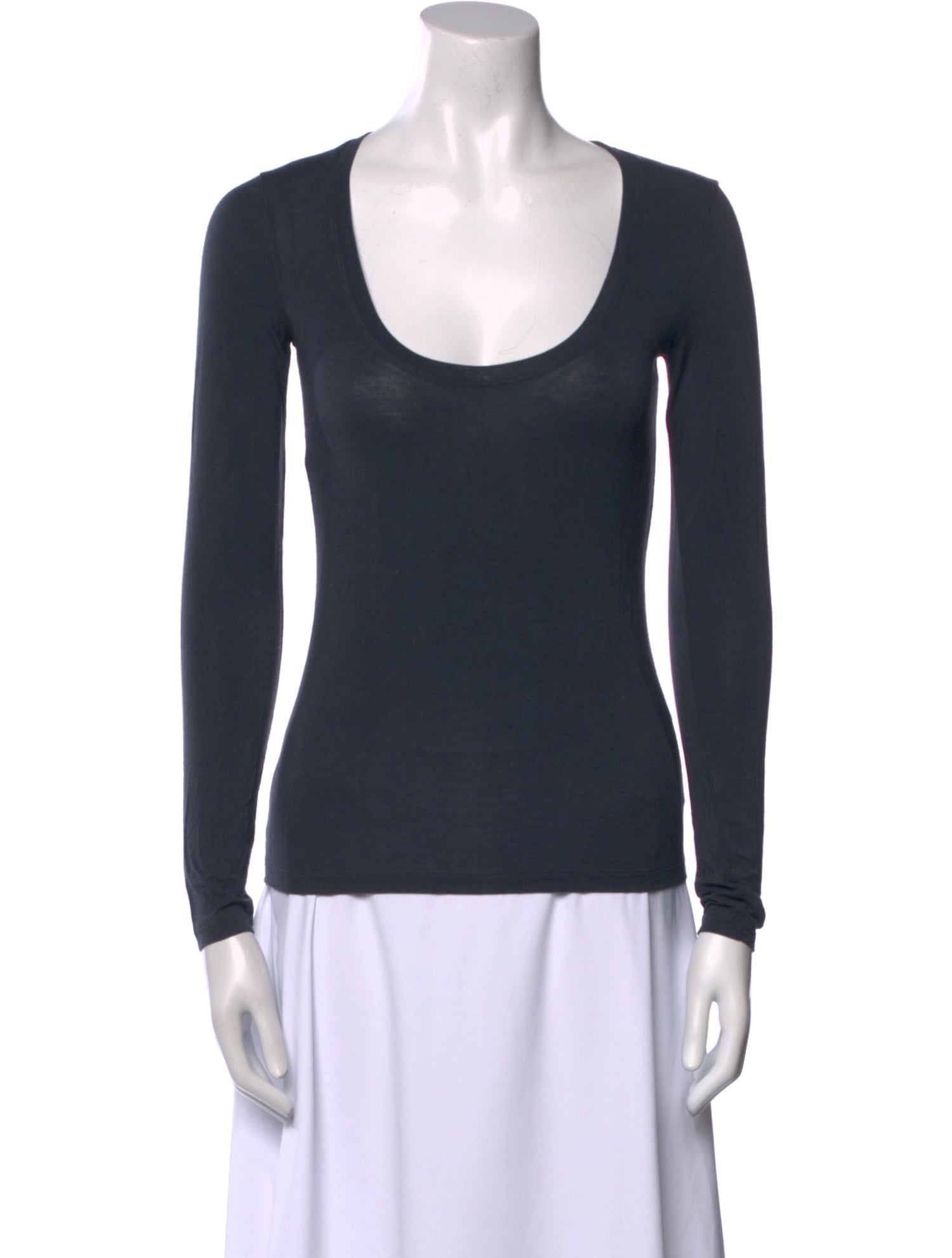 Giorgio Armani Scoop Neck Long Sleeve Top