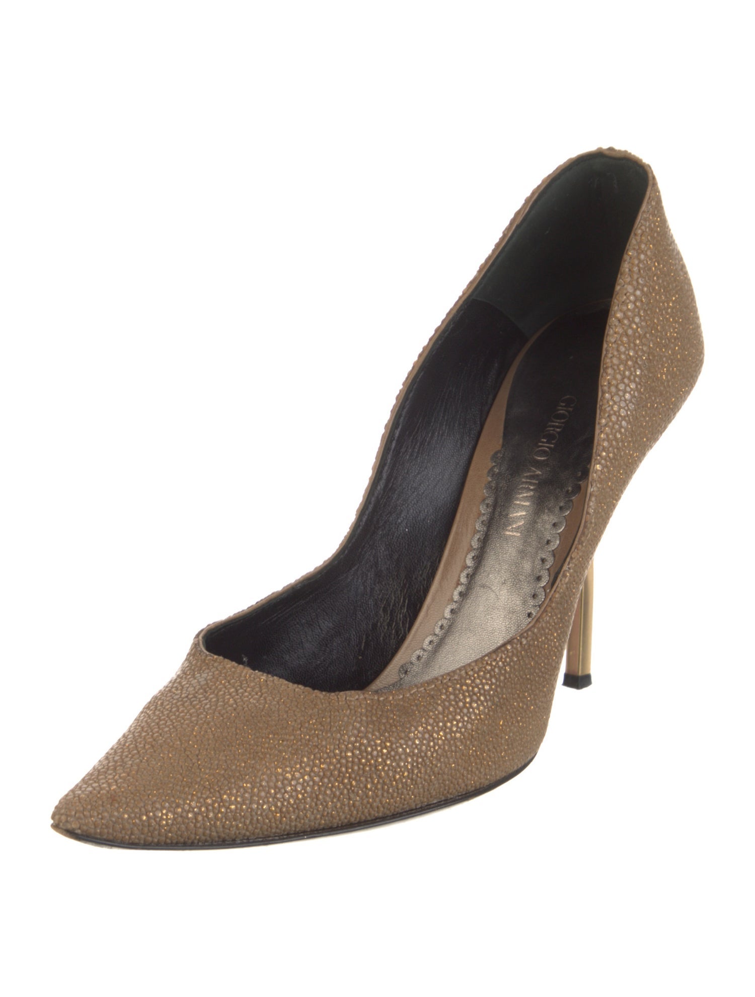 Giorgio Armani Embossed Leather Animal Print Pumps