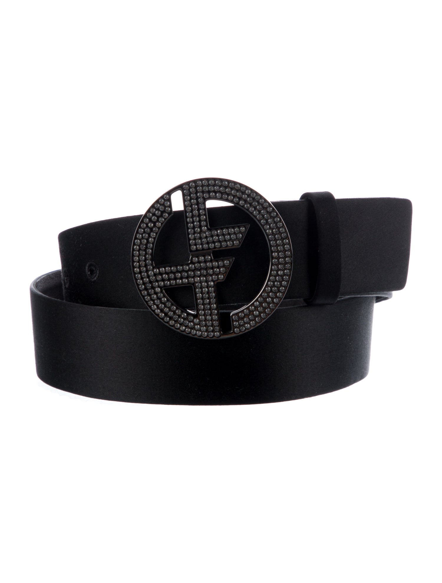 Giorgio Armani Leather Crystal Embellishments Belt