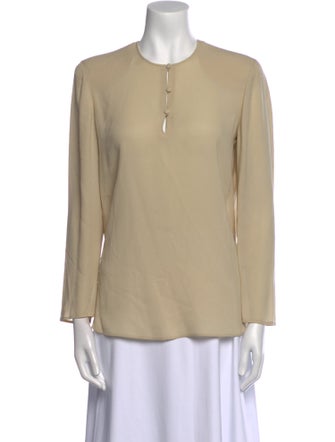 Giorgio Armani Silk Crew Neck Blouse