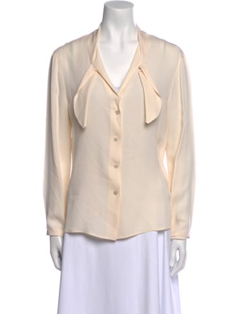 Giorgio Armani Silk V-Neck Blouse