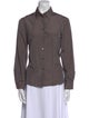 Giorgio Armani Silk Long Sleeve Button-Up Top