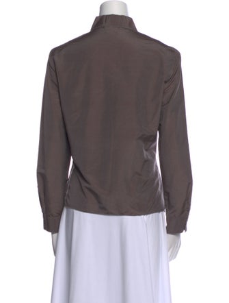 Giorgio Armani Silk Long Sleeve Button-Up Top