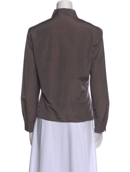 Giorgio Armani Silk Long Sleeve Button-Up Top