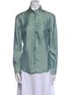 Giorgio Armani Silk Long Sleeve Button-Up Top