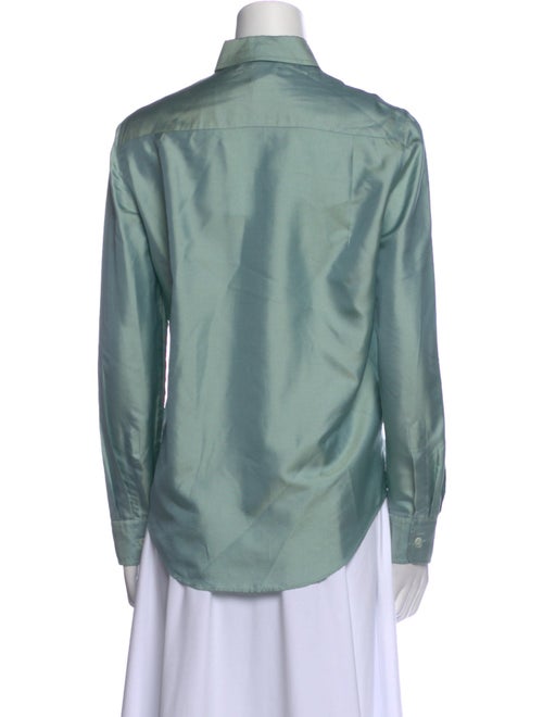 Giorgio Armani Silk Long Sleeve Button-Up Top