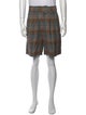 Giorgio Armani Plaid Print Flat Front Shorts