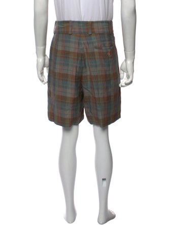 Giorgio Armani Plaid Print Flat Front Shorts