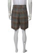 Giorgio Armani Plaid Print Flat Front Shorts