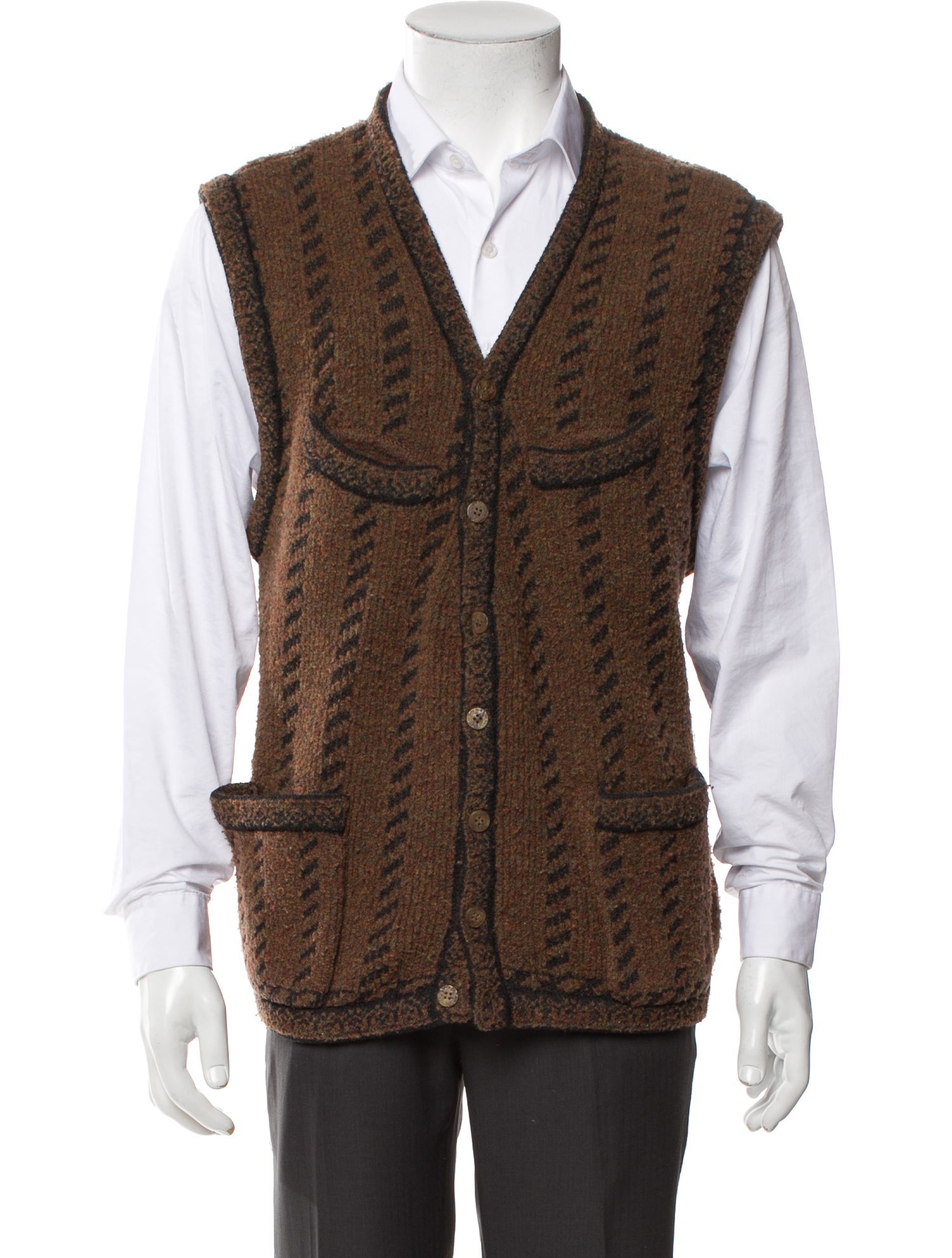 Giorgio Armani Wool Printed Sweater Vest