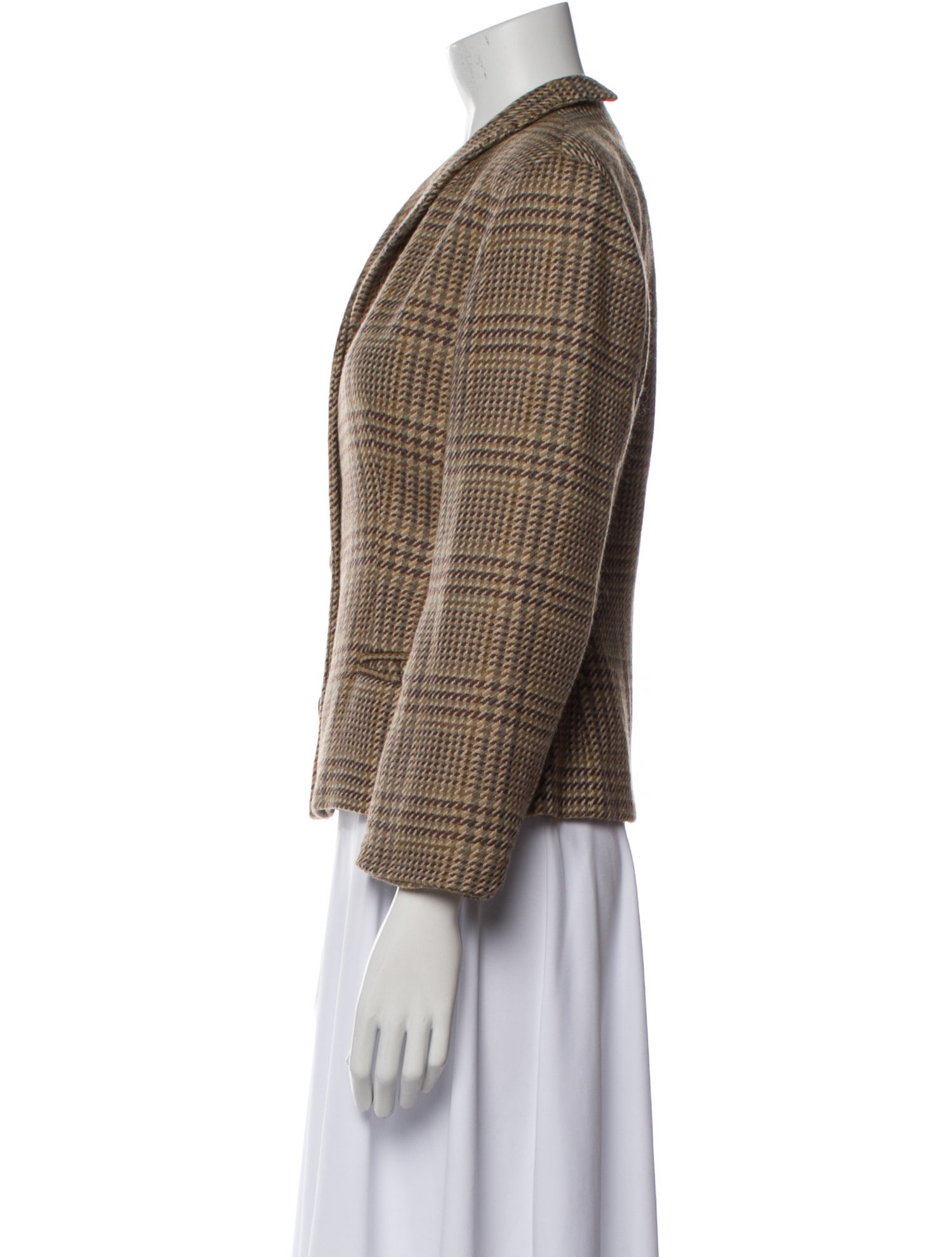 Giorgio Armani Wool Plaid Print Blazer