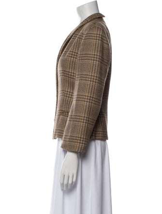 Giorgio Armani Wool Plaid Print Blazer