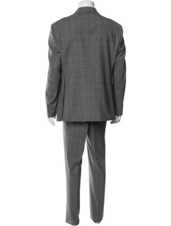 Giorgio Armani Virgin Wool Plaid Print Two-Piece Suit