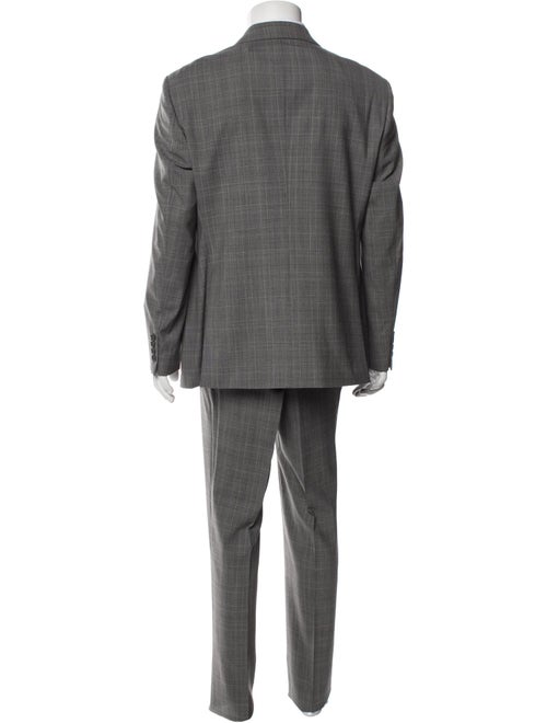 Giorgio Armani Virgin Wool Plaid Print Two-Piece Suit