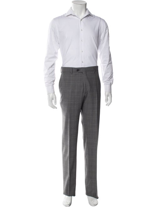 Giorgio Armani Virgin Wool Plaid Print Two-Piece Suit