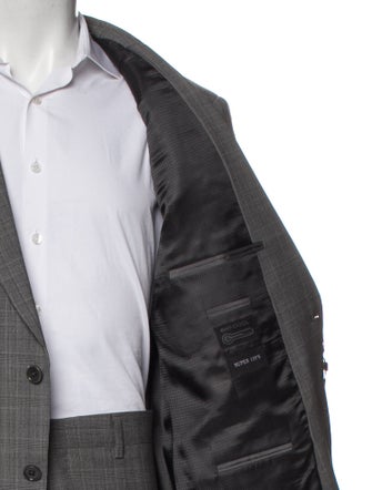 Giorgio Armani Virgin Wool Plaid Print Two-Piece Suit