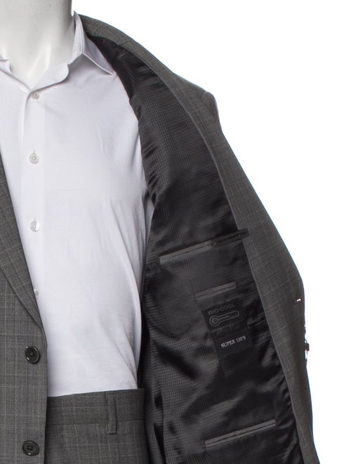 Giorgio Armani Virgin Wool Plaid Print Two-Piece Suit