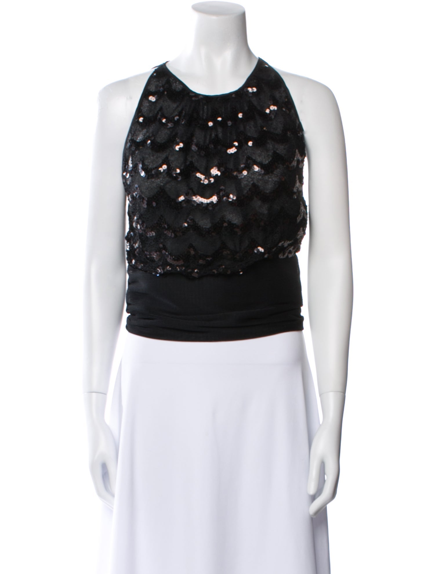 Giorgio Armani Printed Halterneck Crop Top