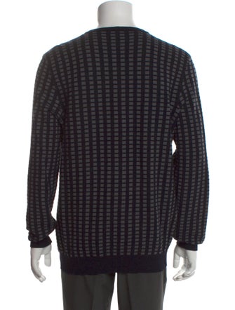 Giorgio Armani Plaid Print V-Neck Pullover
