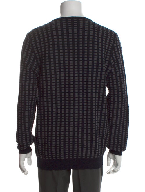 Giorgio Armani Plaid Print V-Neck Pullover