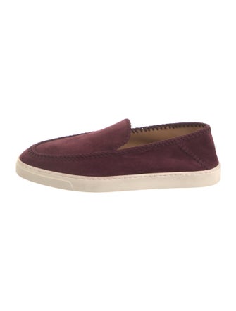 Giorgio Armani Suede Whipstitch Trim Boat Shoes