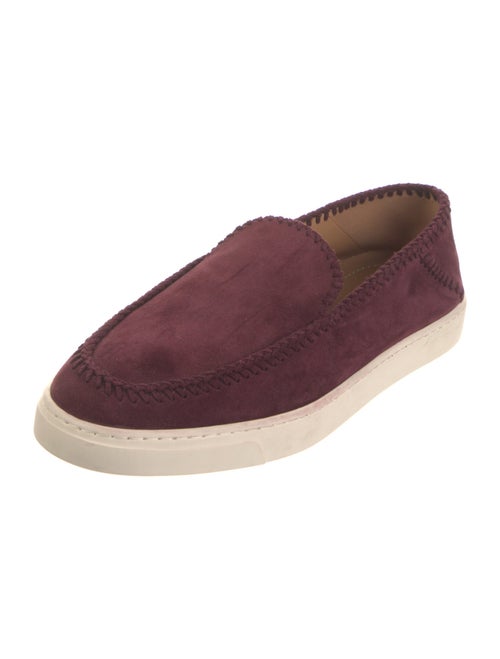 Giorgio Armani Suede Whipstitch Trim Boat Shoes