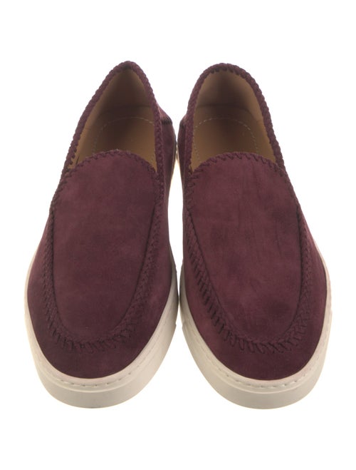 Giorgio Armani Suede Whipstitch Trim Boat Shoes