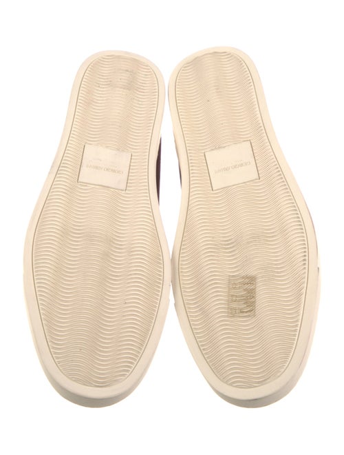 Giorgio Armani Suede Whipstitch Trim Boat Shoes