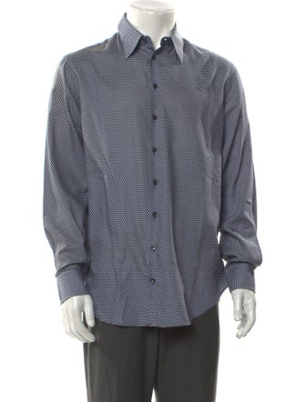 Giorgio Armani Plaid Print Long Sleeve Shirt