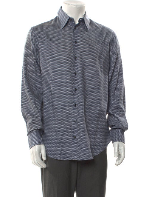 Giorgio Armani Plaid Print Long Sleeve Shirt