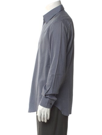 Giorgio Armani Plaid Print Long Sleeve Shirt