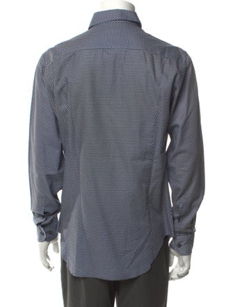 Giorgio Armani Plaid Print Long Sleeve Shirt