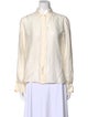 Giorgio Armani Silk Long Sleeve Button-Up Top