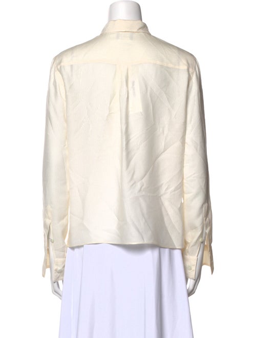 Giorgio Armani Silk Long Sleeve Button-Up Top