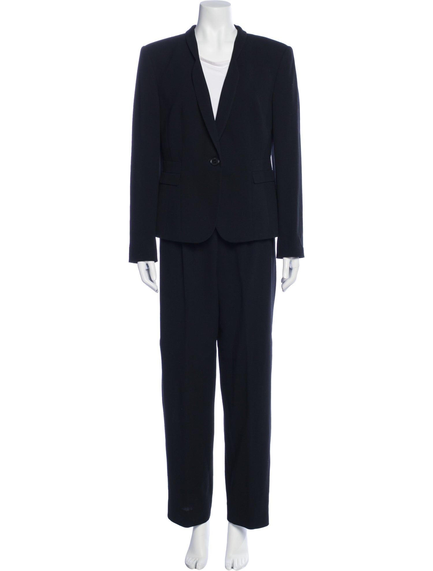 Giorgio Armani Wool Ruffle Embellishment Pantsuit