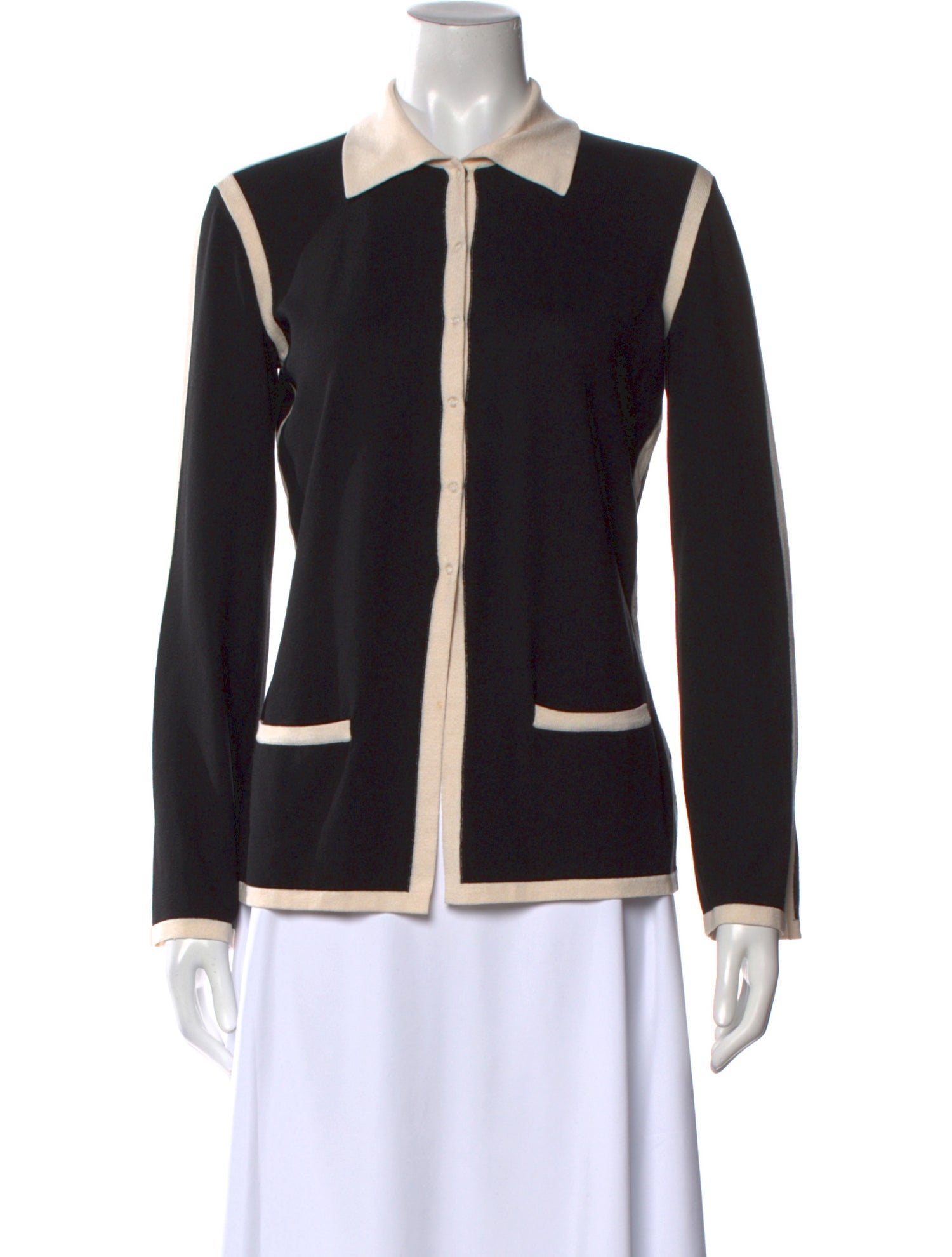 Giorgio Armani Silk Colorblock Pattern Sweater