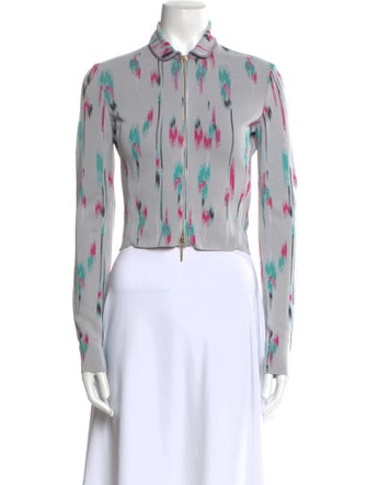 Giorgio Armani Printed Long Sleeve Crop Top