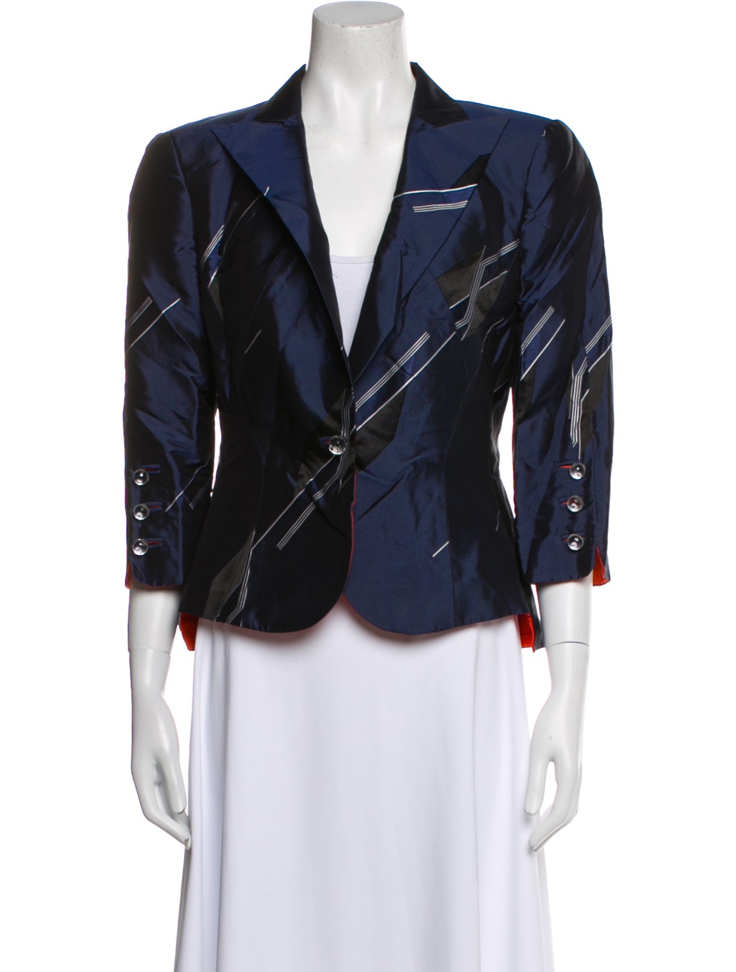 Giorgio Armani Silk Striped Evening Jacket