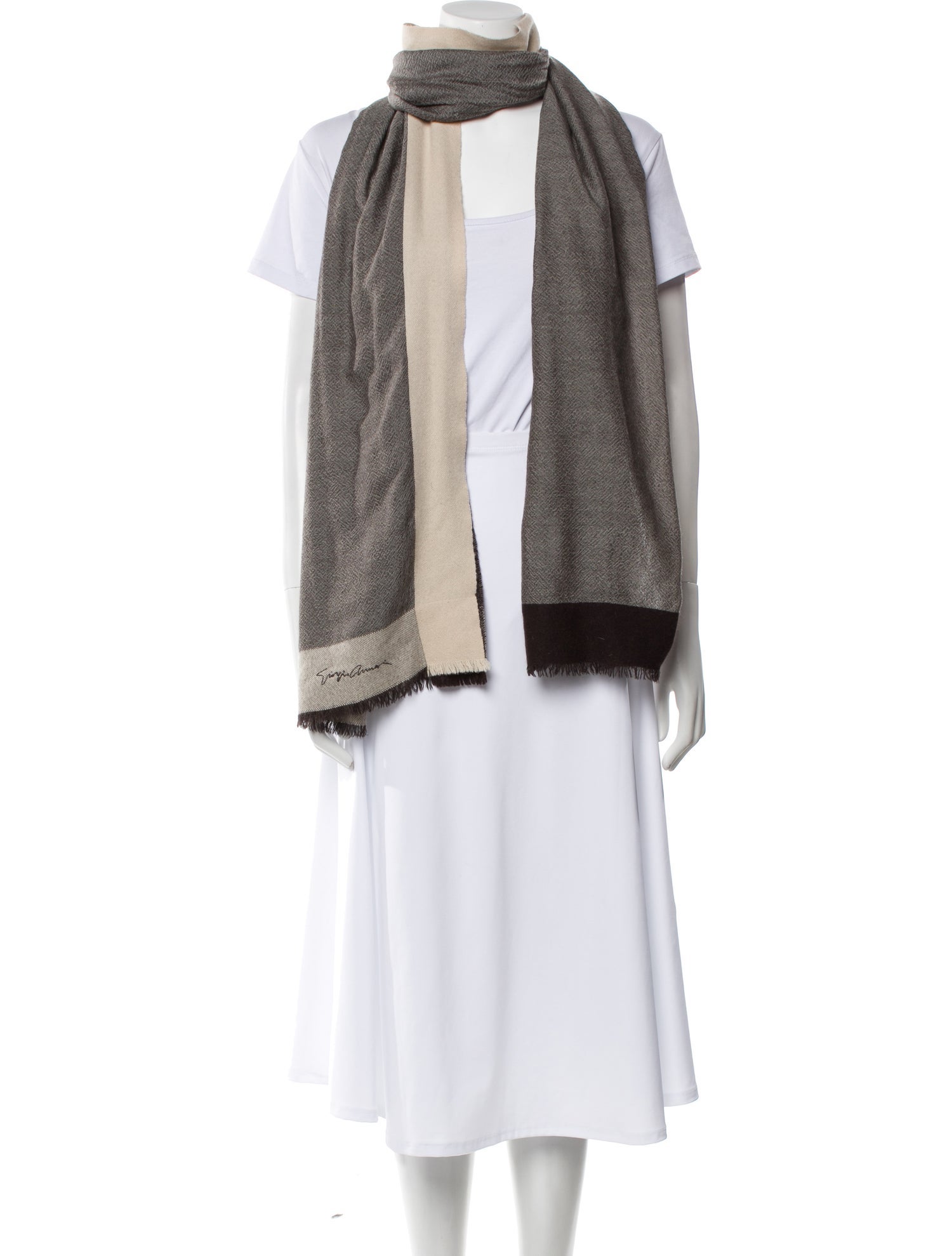 Giorgio Armani Cashmere Striped Scarf