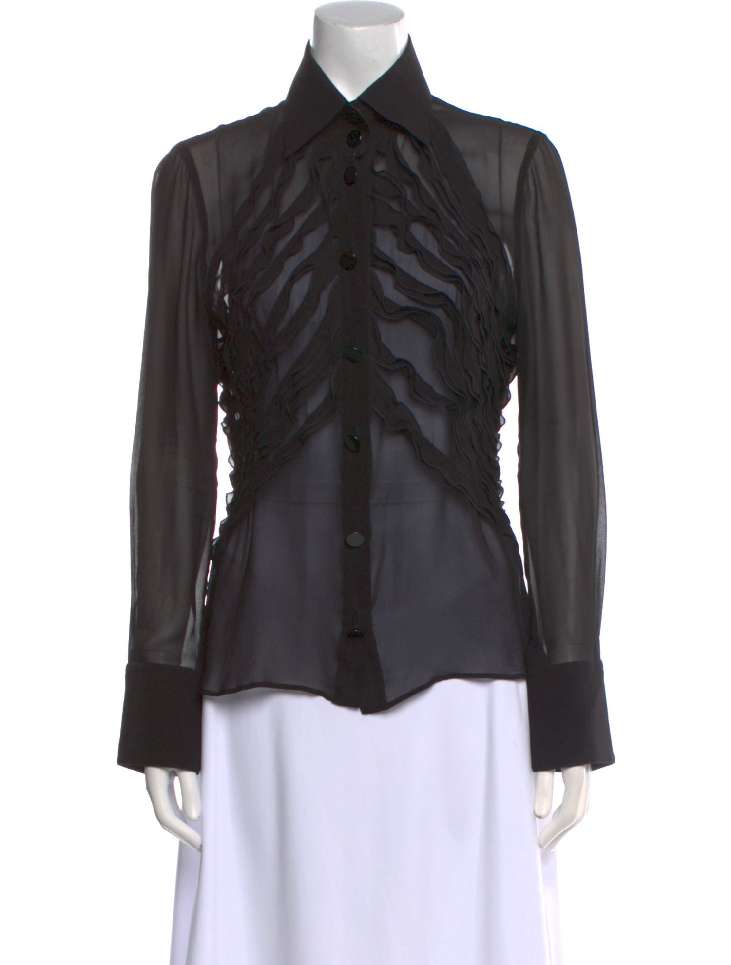 Giorgio Armani Long Sleeve Button-Up Top