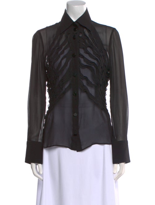 Giorgio Armani Long Sleeve Button-Up Top