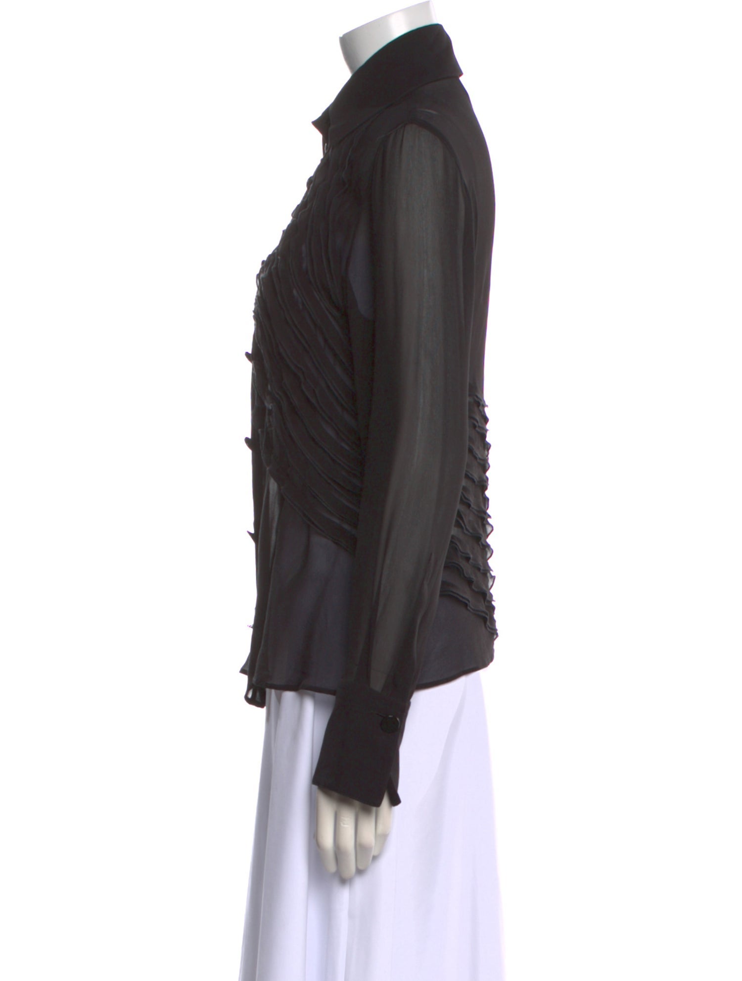 Giorgio Armani Long Sleeve Button-Up Top